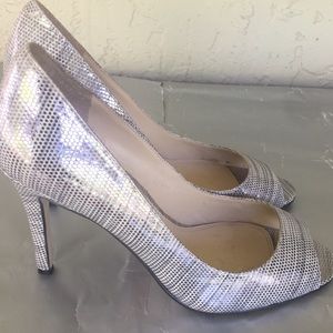 Enzo Angiolini Leather Peep Toe Pump